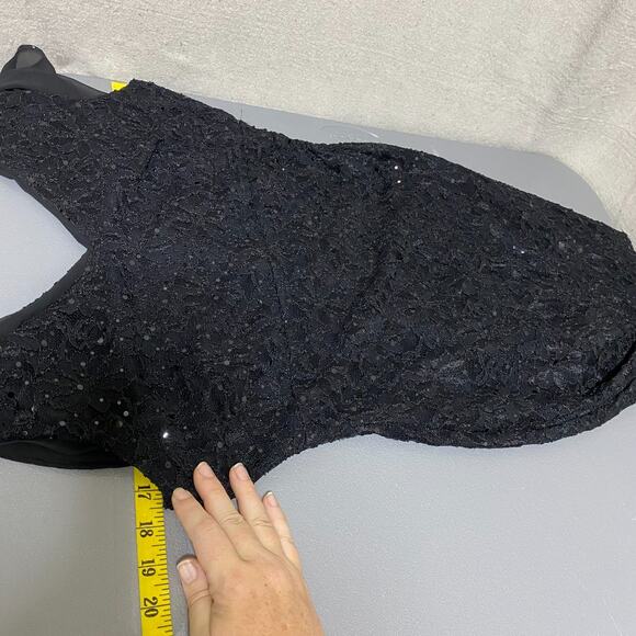 Vintage Womens Whimsigoth Lace Maxi Dress Size 5 Sequins Empire Waist 90s Glam - Picture 14 of 16